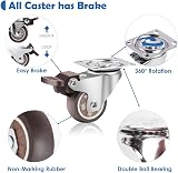 W B D WEIBIDA 1.5 inch Castor Wheels with Brakes, 4 Pack 300 lbs view 3