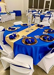 REWOMC 10 Pack Round Tablecloths - 90 Inch, Royal