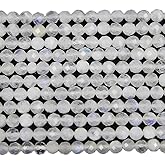 MJDCB 3mm Faceted Natural Blue Moonstone Round Loose Beads for Jewelry Making DIY Bracelet Necklace