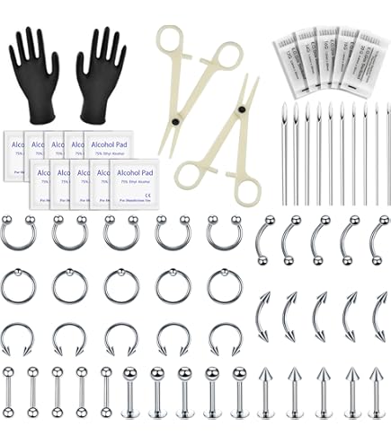Aiguille Piercing Kit 9 Tapers Piercing - Acier Chirurgical 316L - 14G/16G/ 18G - Pour Oreille/Nez/Lèvre/Langue Taper Insertion 14G 16G 18G
