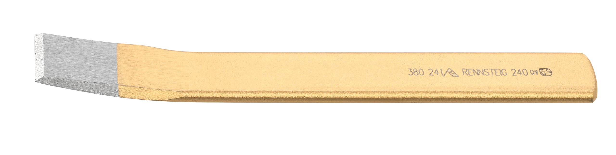 Rennsteig 380 241 1 Straight Painted Slitting Chisel, Gold/Black, 240 mm