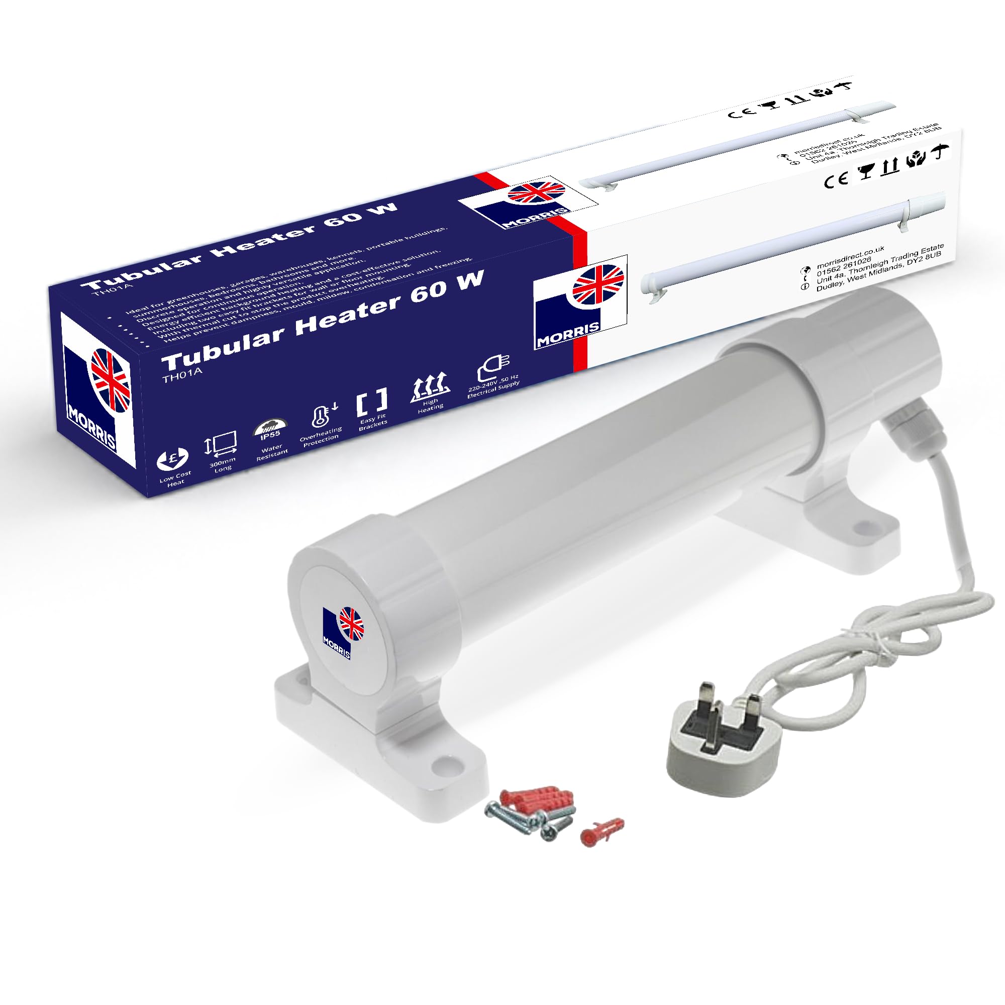 Morris Tubular Heater 1ft, 2ft, 3ft, 4ft Tube Heater Green house Bathroom Conservatory (1FT-60w)