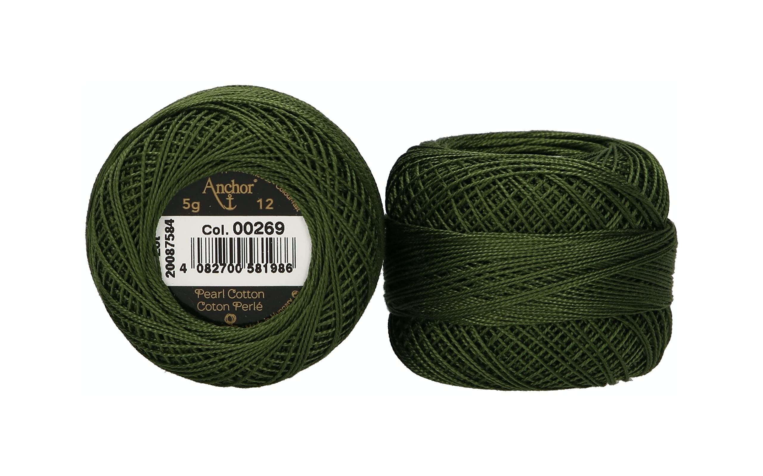 ANCHOR Pearl Yarn, Thickness: 12, Packaging: 5G, Running Length: 56M 269 Embroidery Threads