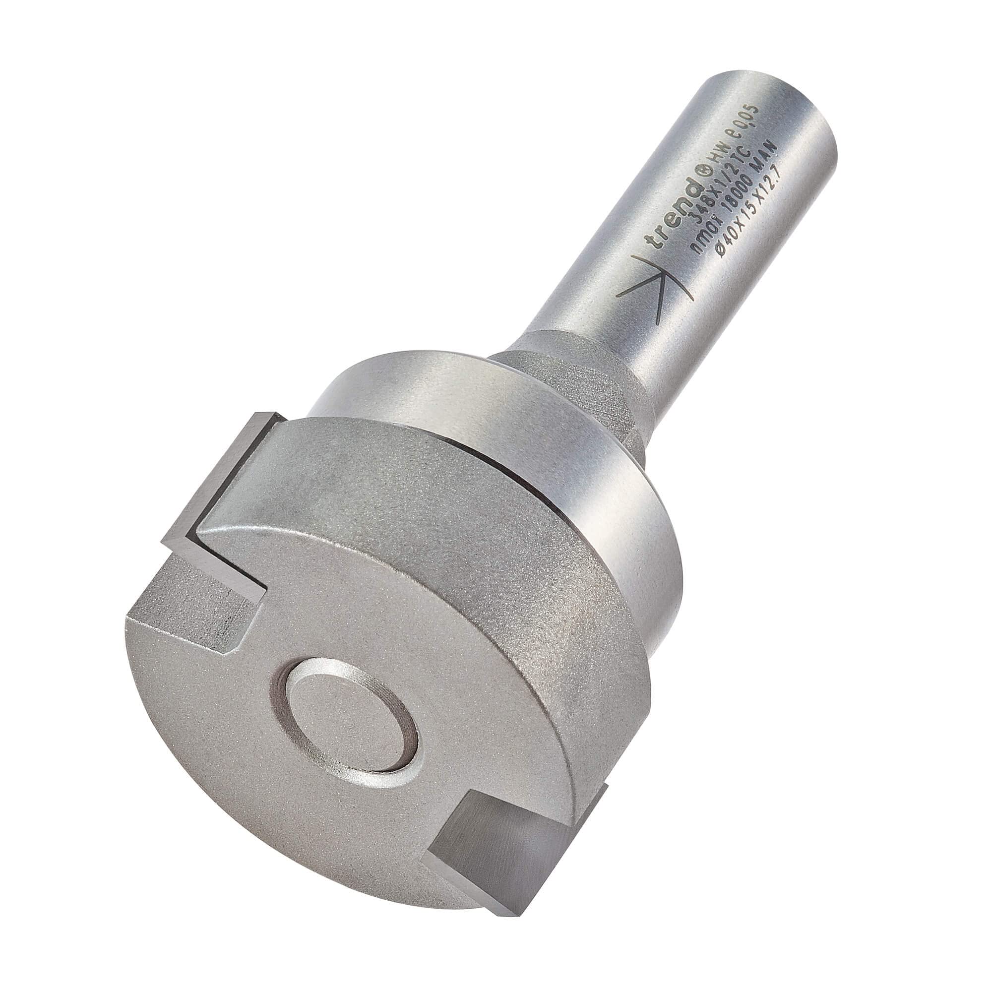 Trend Professional Intumescent Recesser Router Cutter, 1/2 Inch Shank, 40mm Cut Diameter & 15mm Cut Length, Tungsten Carbide Tipped, 348X1/2TC