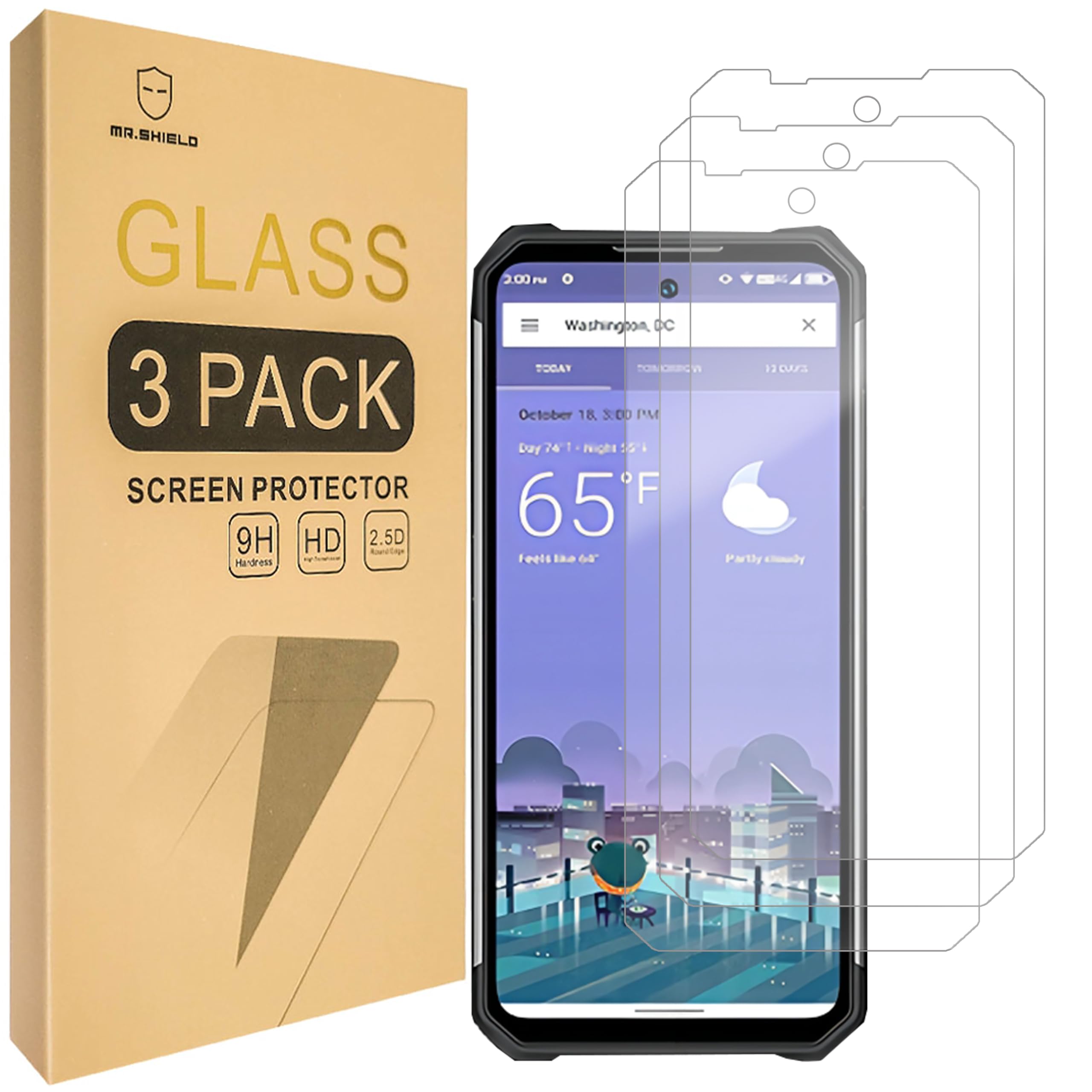 Mr.Shield [3-Pack] Screen Protector For Oukitel WP27 / Oukitel WP30 / Oukitel WP30 Pro [Tempered Glass] [9H Hardness] Screen Protector
