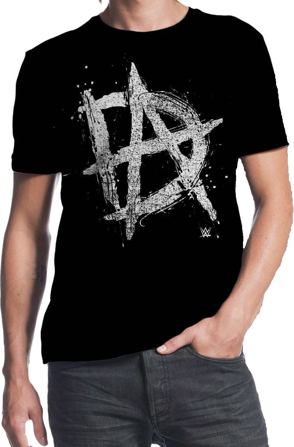 Haunted Flower WWE Dean Ambrose Initials Unstable Mens Black Two-Sided T-Shirt