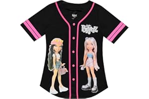 Bratz Ladies Dolls Baseball Jersey - Yasmin, Cloe, Jade, and Sasha Mesh Button Down Baseball Jersey 1990's Shirt