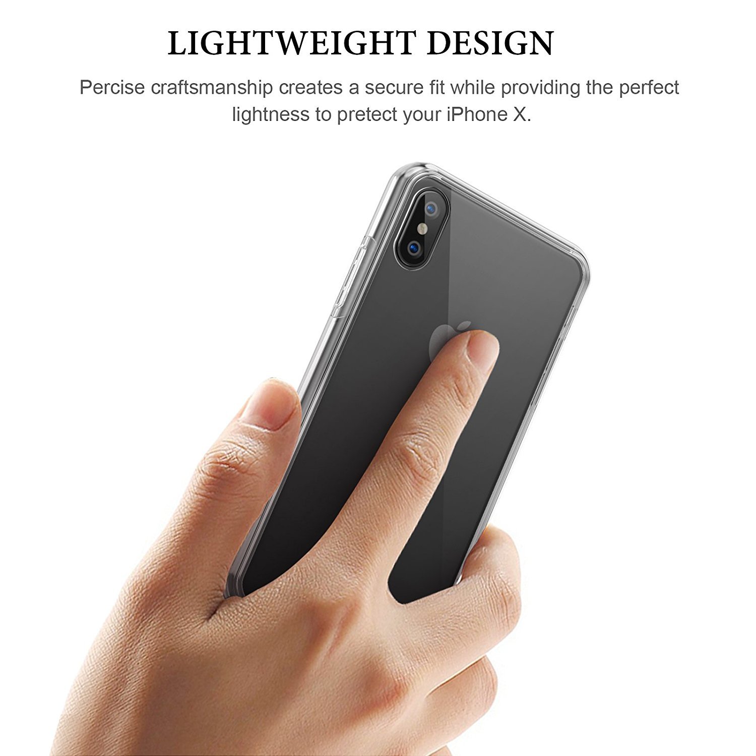 IPhone X case IPhone 10 case Slim crystal clear silicone cover Transparent Premium TPU Soft Rubber Silicone Durable shock Bumper waterproof protective [Support Wireless Charging]