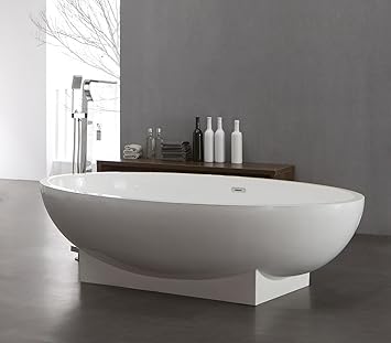 Freistehende Badewanne Aus Mineralguss Kzoao 1008 Oberflache Matt Amazon De Kuche Haushalt