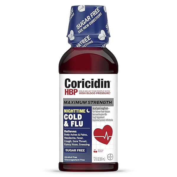 CORICIDIN HBP LIQUID COLD & FLU NIGHTTIME CHERRY...