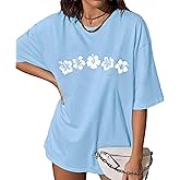 Oversized Hawaii Flowers Shirts Women Tropical Florals Sea Turtle T-Shirts Summer Beach Loose Blouse Vacation Tee Top