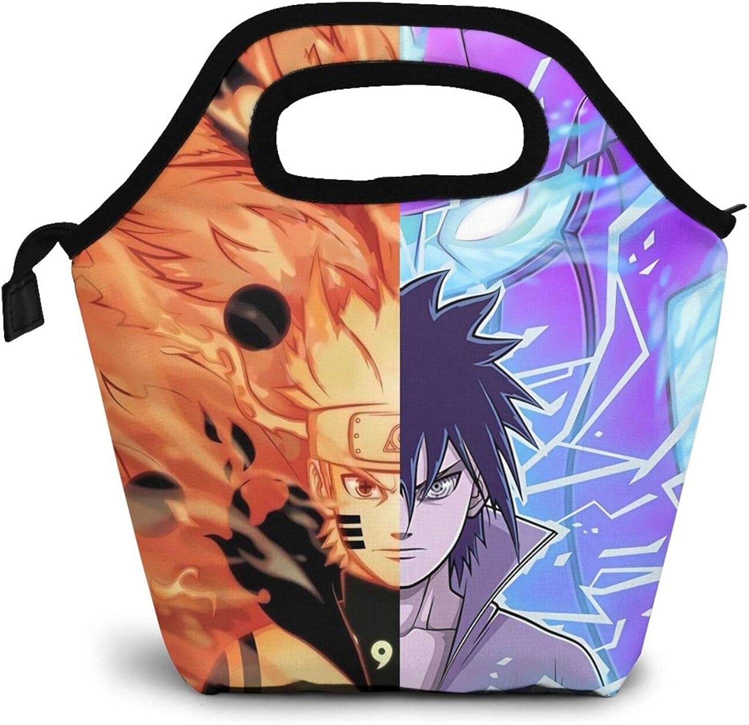 KINGAM Naruto Lunch Bag,Sasuke Food cooler bag,Reusable Insulated