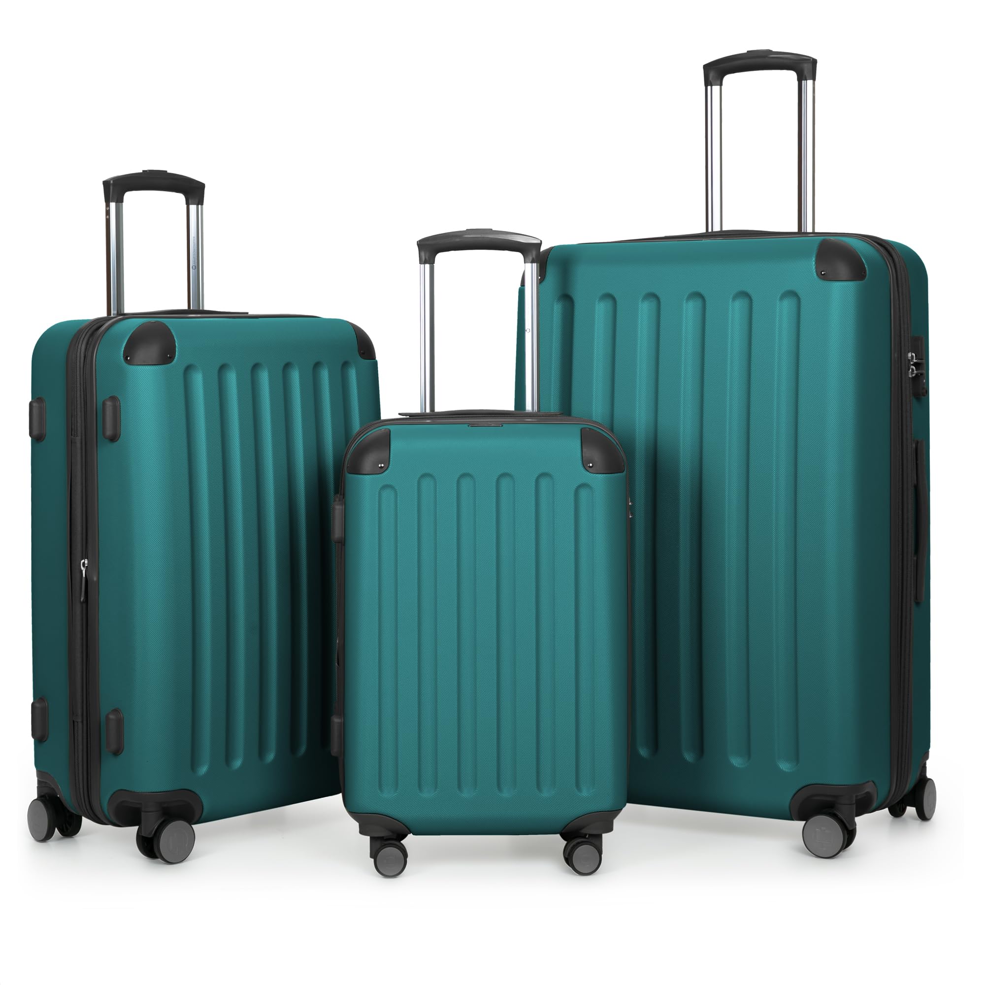 Hauptstadtkoffer Spree – 3-Piece Luggage Set – Carry-On Suitcase 55 cm, Medium Suitcase 65 cm & Large Travel Suitcase 75 cm, ABS+PC Hardshell, TSA Combination Lock, Aquagreen