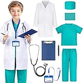Joycover Doctor Costume for Kids, Kids Scrubs Halloween Costumes For Girls Boys Doctor Dress up Play Kit…