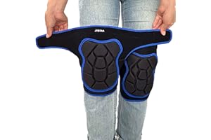 JYBTAA Men/Women Flooring Knee Pads, Soft Adjustable Kneepads for Gardening Cleaning, Safty Toughbuilt Knee Pad with Waterproof Thick Foam Padding for Mechanics Carpenters Tile Yard Workers, Blue L