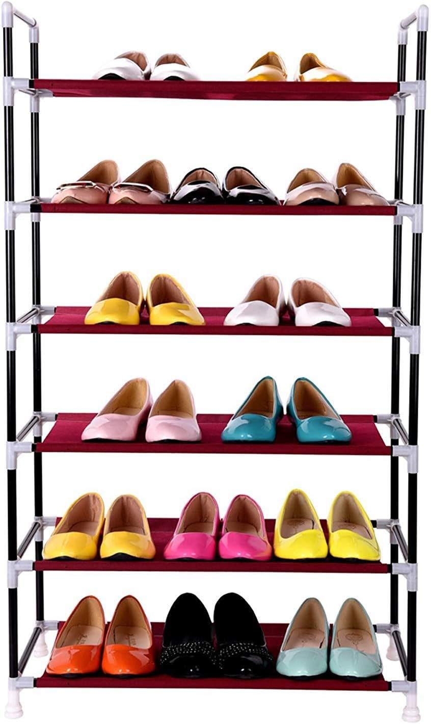6 tier bamboo shoe rack on Vinsani 6 Tier Shoe Rack Standing Shoe Furniture Storage Organizer Stand Adjustable Shelf Blue Shoe Racks Home Kitchen Antuongreal Vn