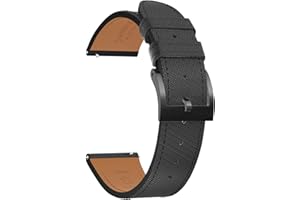 JWNSPA Top Grain Leather Watch Band - Quick Release Brushed Buckle Replacement Strap for Men - Choice of Width -18mm 19mm 20mm 21mm 22mm 23mm 24mm