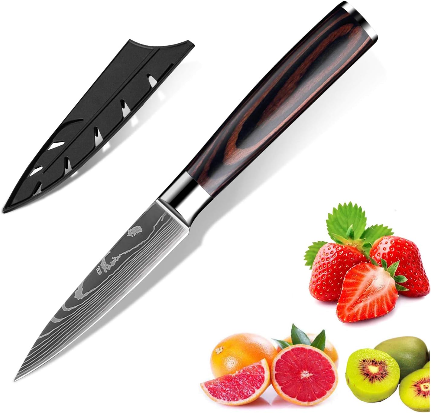 KEPEAK Paring Knife 3.5 Inch, Fruit Knives, High Carbon