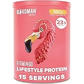 BIRDMAN Fitmingo Vegan Protein Powder with Inositol, Collagen Boosters, Hyaluronic Acid and Vitamins | Low Carb, Dairy Free, Low Calorie | 23g Plant Based Vanilla Protein Powder with Myo-Inositol