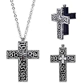 Squids Necklace Game, Men's Vintage Cross Necklace with Hidden Compartment, 3D Printed Unique Pendant, Fashion Accessory Gift