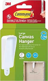 Command Large Canvas Hanger Hook 1 Hook 2 Strips White 1.3kg Ready