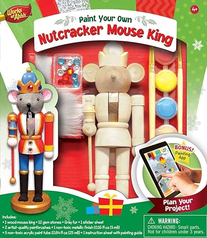 Download Amazon Com Masterpieces Works Of Ahhh Christmas Real Wood Large Acrylic Paint Kits Nutcracker Mouse King For Ages 4 Toys Games PSD Mockup Templates