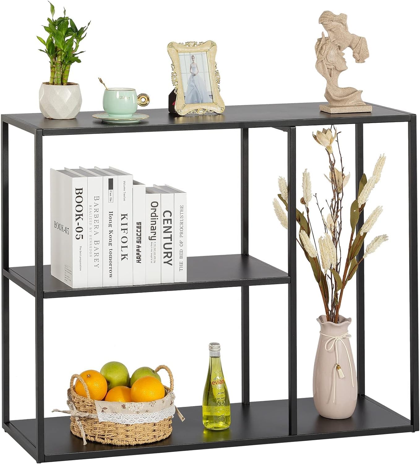 Photo 1 of HDANI Console Table, Narrow Entryway Table, 3 Tier Metal Hallway Table, 11.8''Dx39.4''Wx31.5''H(Black)