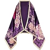 WaJuemy Silk Feeling Scarf for women Lightweight Long Floral Scarves Shawl Wraps Elegant Evening Dresses Satin Shawls Scarfs