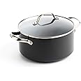 GreenPan Valencia Pro Hard Anodized Induction Safe Healthy Ceramic Nonstick Gray Casserole/Stockpot/Pot with Lid, 5QT
