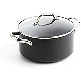 GreenPan Valencia Pro Hard Anodized Induction Safe Healthy Ceramic Nonstick Gray Casserole/Stockpot/Pot with Lid, 5QT
