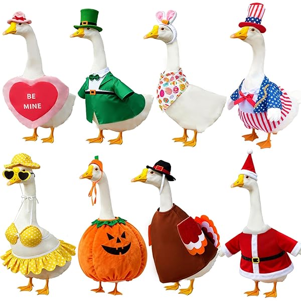 Juego De 8 Conjuntos De Vestidos De Porche De Ganso Para Día Festivo, Verano, 4 De Julio, Otoño, Halloween, Navidad, San Valentín, San Patricio, Pascua, Todas Las Estaciones, Disfraz De Ganso Temático