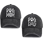 Kueyealp 2 PCS Mom and Dad Hats for Women Men, Funny Adjustable Embroidered Cotton Dog Lover Baseball Cap
