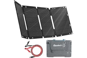 LEICESTERCN LST 40W Portable Solar Panel Charger, Solar Panel Charger with USB(QC3.0)/Type-C/DC Ports, Foldable Solar Panel for Cellphone, Tablets, Camping, Power Bank, Backpacking Travel