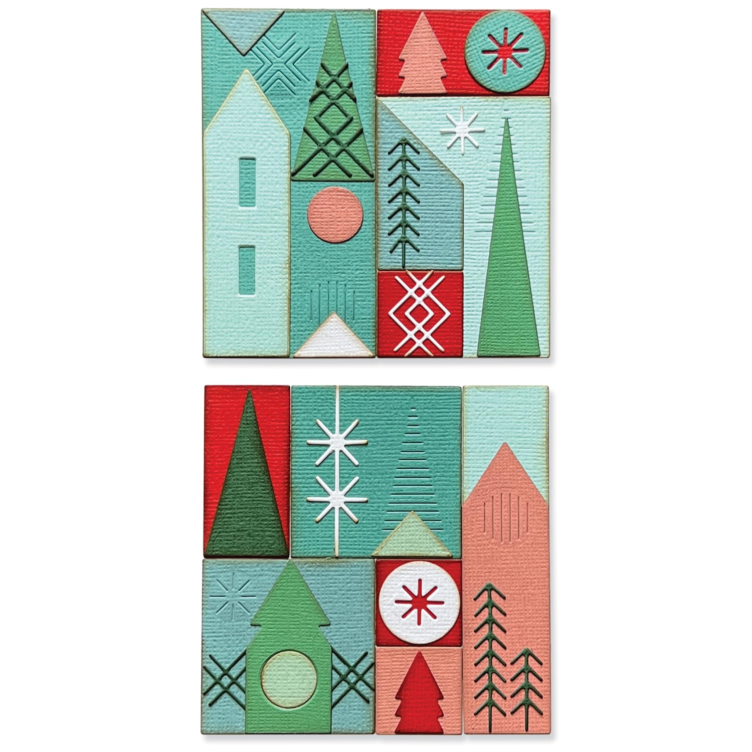 Sizzix Thinlits Die Set 27PK Holiday Blocks by Tim Holtz | 666335 | Metal, Wafer-Thin Cutting Dies for Scrapbooking, Embossing, Journalling
