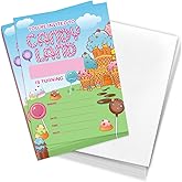 Desert Cactus Candy Land Happy Birthday Invitations Invites Cards Candyland 10 Count with Envelopes Boys Girls Kids Party (Style A)