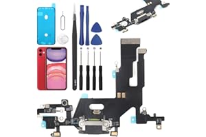 YHXMARSCAN Charging Port Flex Cable Replacement for iPhone 11 USB Dock Connector Flex Cable Microphone Replacement for iPhone 11 with Tools