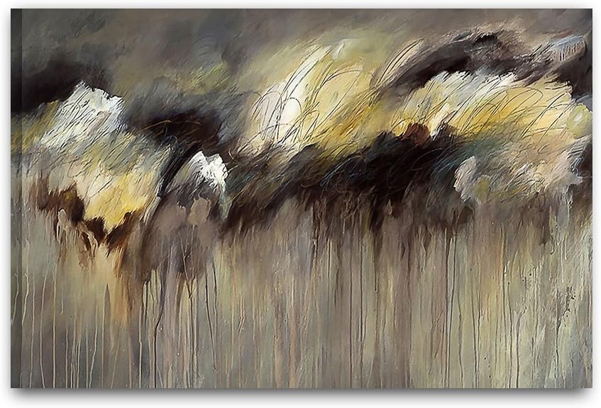 Decor Well - Large Size Abstract Canvas Wall Art Print for Living Room Decor (36x24 Inch)