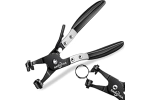SARDVISA Hose Clamp Pliers, Heavy Duty Hose Clamp Tool with Locking Gear ＆ Black Non-Slip Handle, Professional Automotive Repair Tool for the Removal & Installation of Ring-Type and Spring Band Clamps