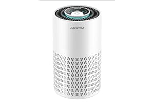 AIRROMI Air Purifier for Bedroom with HEPA 3-in-1 Filter, Pet Air Purifier for Home Cat Pee Smell, Covers Upto 990 Ft², Quiet 360° intake Air Cleaner for pet hair,allergies,Dust,Smoke A2001 White