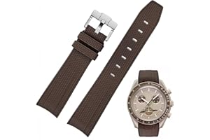 Nizonlaie Silicone Rubber Bands for Omega X Swatch Moonswatch Watch Strap 20mm Curved End Weave Style Premium Silicone Rubber Replacement Strap Women Men,for Omega Swatch Moonswatch Speedmaster