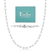 Eterjew 18K Gold Plated and 925 Sterling Silver Paperclip Chain Necklace for Women, 3mm 4mm Women's Chain Necklace, World's Top Craftsmanship Necklace for Women 16 18 20 22 24 26 Inch