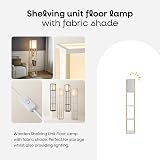 MiniSun Oak Wooden Floor Lamp with Shelves 159cm 10W Bulb Included view 2