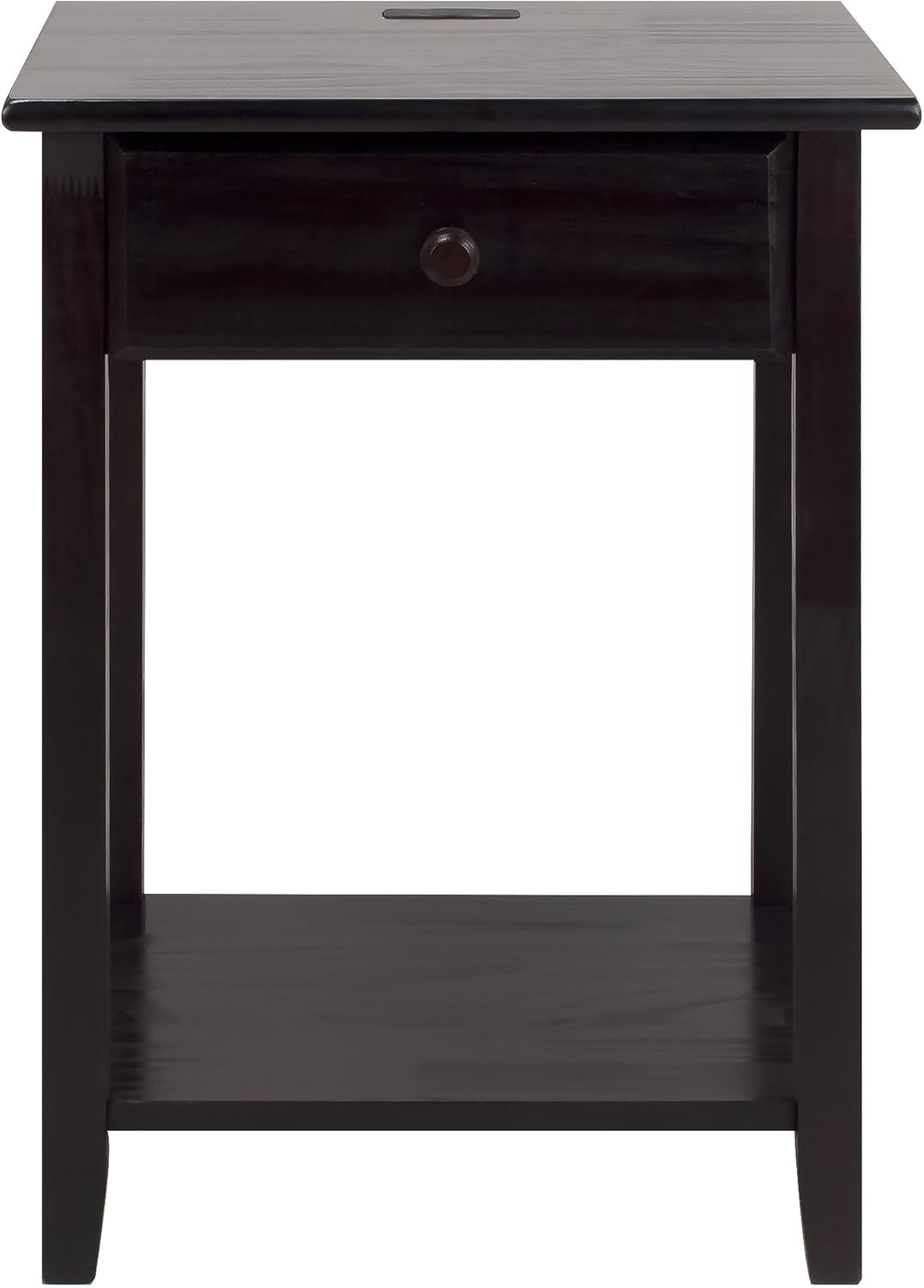 Casual Home Night Owl Nightstand with USB Ports-Espresso: Furniture & Decor