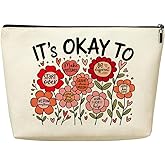 Motivational Affirmations Boho Floral Makeup Bag Inspirational Gifts for Women Girls Sister Friend Friendship Christmas Kindness Mental Health Cosmetic Bags, Travel Toiletry Bag Accessories Organizer