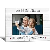WTOGQ Nana Picture Frame, Mother's Day Gifts for Great Nana, Pregnancy Announcement Photo Frame 4X6, Promoted to Great Nana Mothers Day Wooden Photo Picture Frames for Desk Tabletop Decor