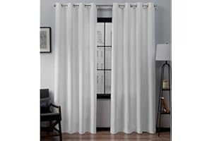 Exclusive Home Loha Linen Grommet Top Curtain Panel Pair, 84"x54", Winter White