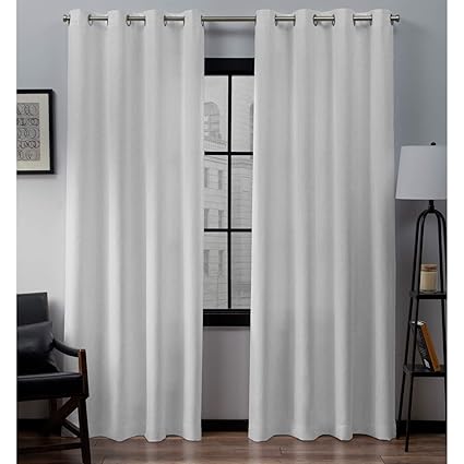 Red Simple Stylish Kitchen Curtains Two Panel amazon com exclusive home curtains loha linen window curtain panel pair with grommet top 54x96 winter white 2 piece home kitchen