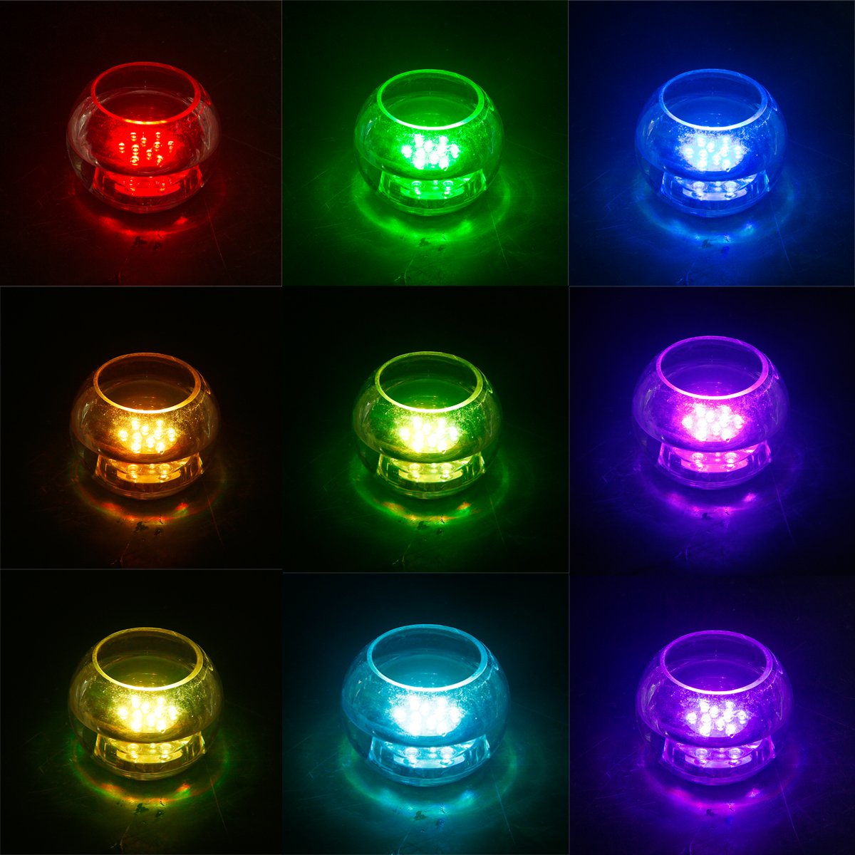 Submersible Lights Remote Controlled, Aurora RGB Multi Color waterproof lights idea for Bathtub, Aquarium, Vase Base, Pool Light ,Christmas, Wedding, Party Decorative light 1 pack