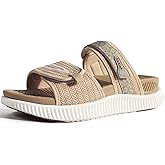 KuaiLu Womens Fashion Orthotic Slides Ladies Athletic Thick Cushion Recovery Sandals Adjustable Strap Slip On Walking Sandles With Comfortable Plantar Fasciitis Arch Support