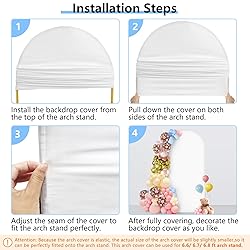 Hemmotop 6.6 ft White Arch Backdrop Cover, Spandex